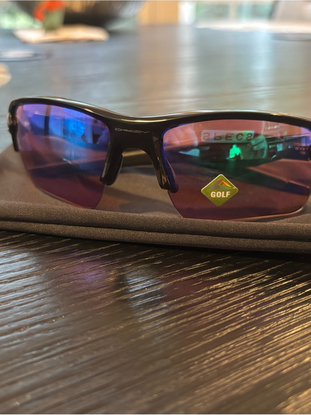 Oakley Men’s Black Frame Purple Mirrored Golf Sunglasses